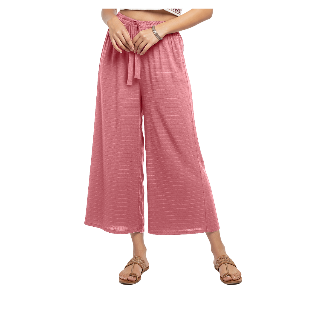 ENVAGOR Cling Series Women Palazzo| Regular Fit | Wide Leg | Office Wear| Casual Wear| 2 Pockets Pink Colour