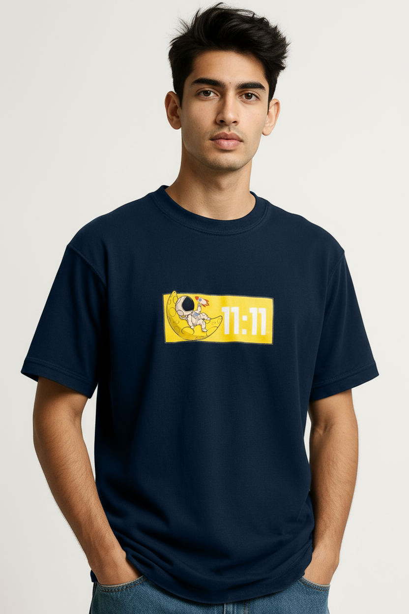 11:11 Astronaut Graphic Navy T-Shirt
