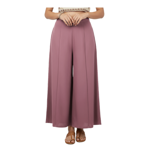 ENVAGOR Eira Series Women Palazzo| Regular Fit | Wide Leg | Office Wear| Casual Wear| 2 Pockets Pink Colour