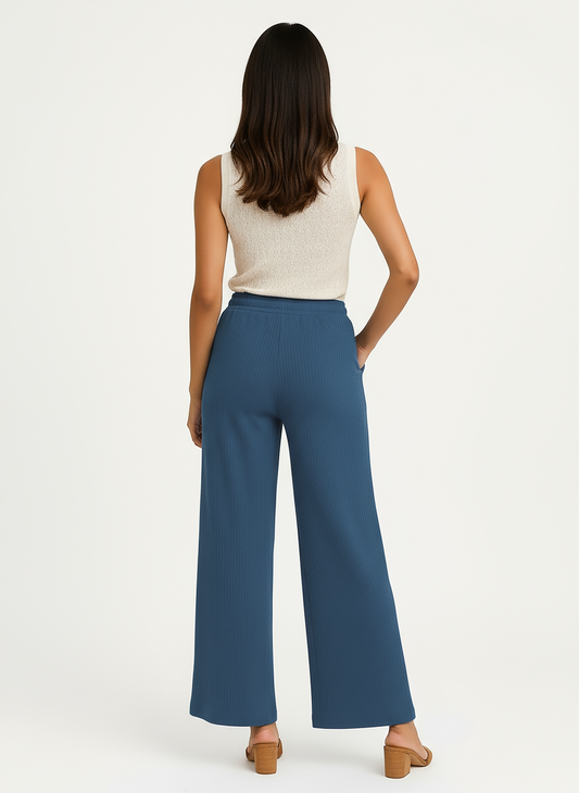 ENVAGOR Sena Series Women Palazzo| Regular Fit | Wide Leg | Office Wear| Casual Wear| 2 Pockets  Purple  Colour